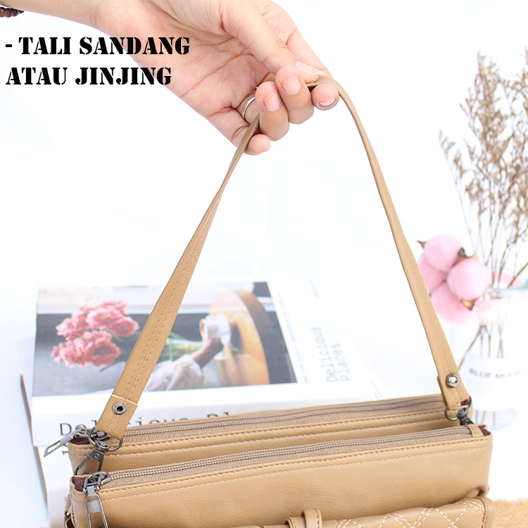 TuahSlim bags ( New ) SLingbag 3 ruang Dua Tali Import premium series high quality Clutch 37 / Tas Wanita Import Terbaru Kekinian &amp; Terlaris / Tas Selempang Wanita / Tas Sandang Wanita / Tas Clutch import Wanita / Dompet Hp Dan Uang Wanita Terbaru