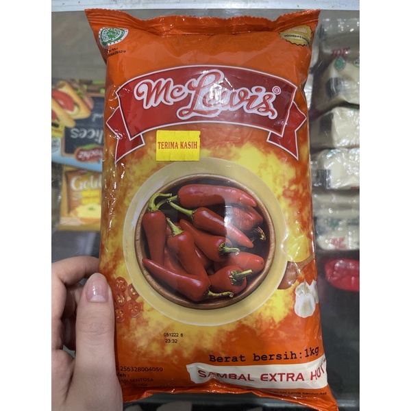 Sambal Extra Hot Mc Lewis 1KG dan 500gr / saos sambel / saus