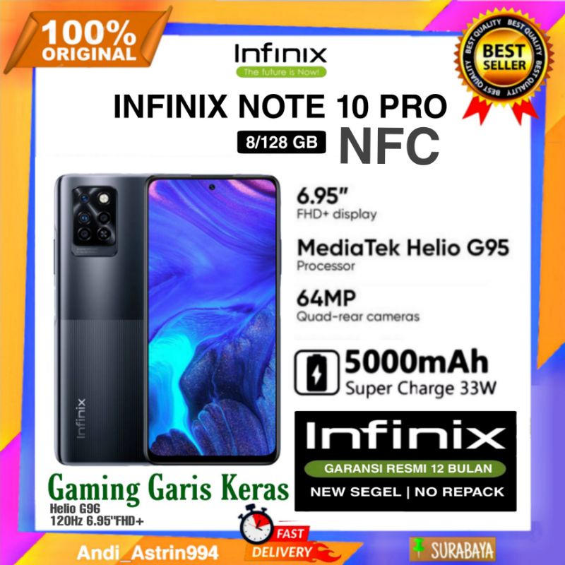 INFINIX NOTE 10 PRO NFC 8/128GB GARANSI RESMI SEGEL [NO REPACK]