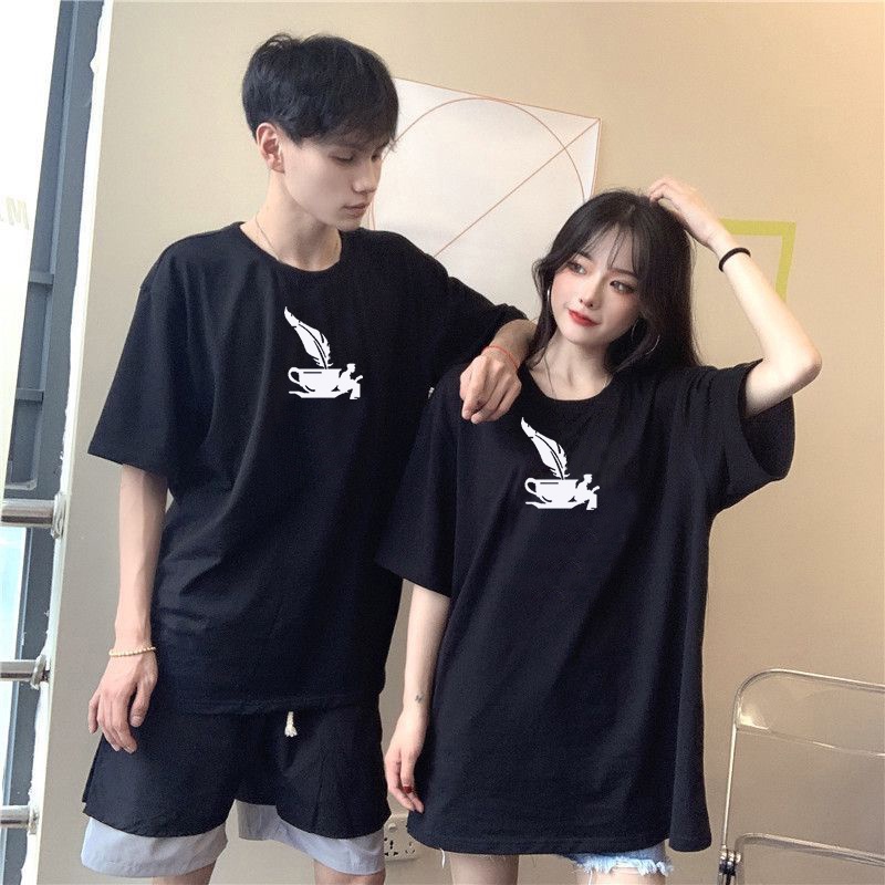 Kheylen Baju Kaos Distro Couple Coffee Gelas Cowok Cewek Katun Combed / Baju Kaos Pasangan Pria Wani