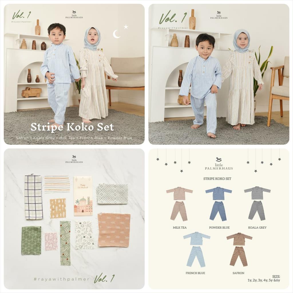 [SALE] LITTLE PALMERHAUS (1stel) STRIPE Koko edisi RAYA COLLECTION 2022 Baju Lebaran