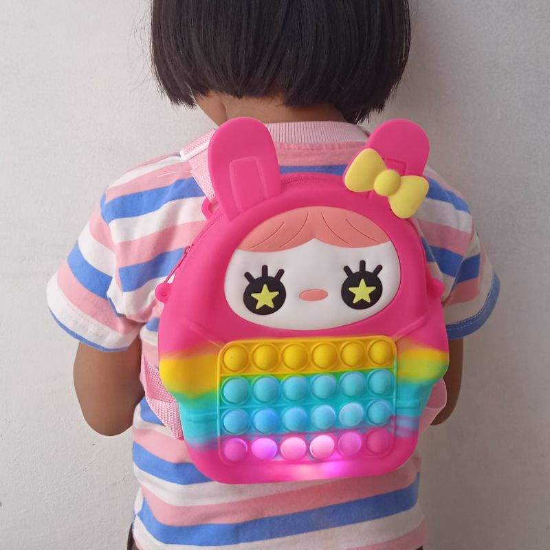 Tas pop it girl mini &amp; jumbo Muat Hp LED