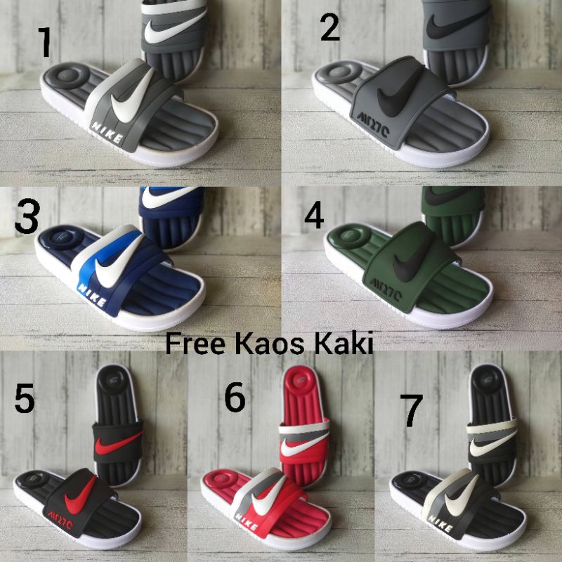 SANDAL NIKE SLOP SIZE 39 - 44 SENDAL SANTAI PRIA HITAM MAROON NAVY PUTIH