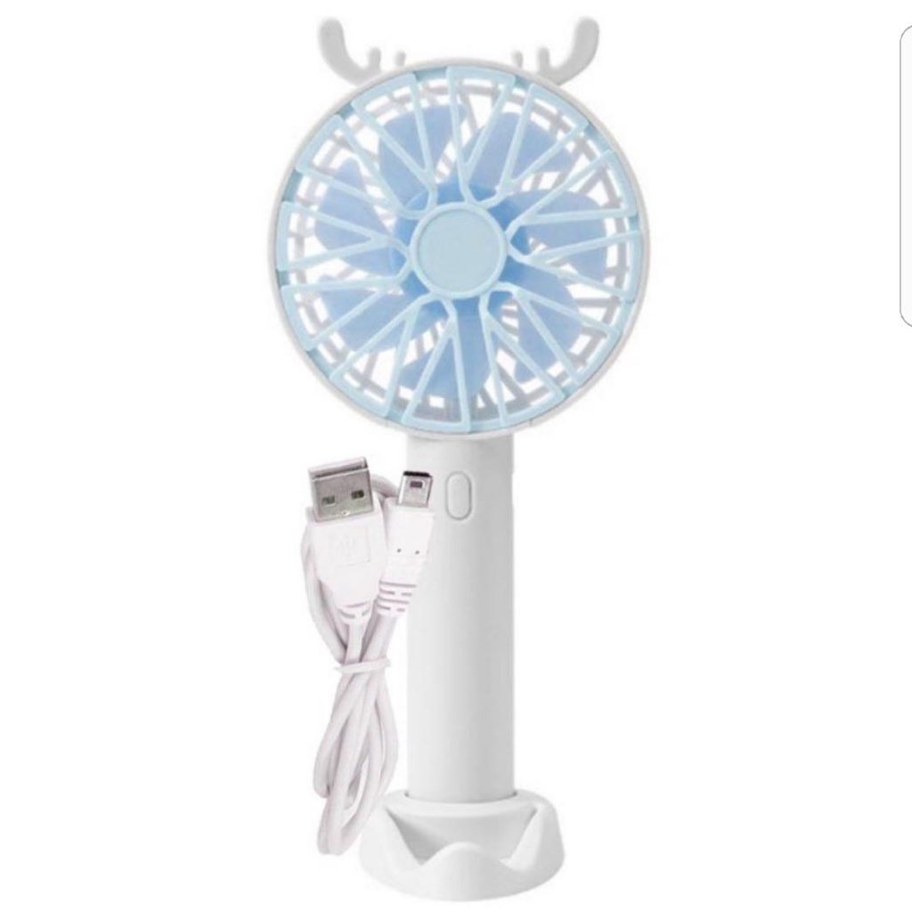 Kipas Angin tanduk rusa Portable Mini Fan Ada Holder HP Usb charger charging Rechargeable L18