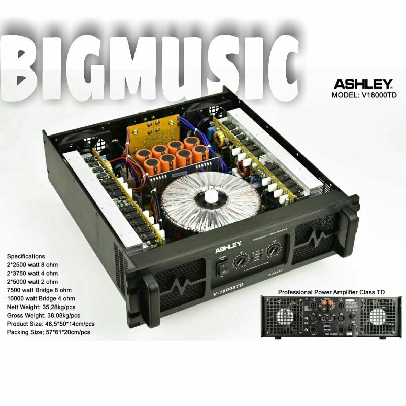 Power Ashley V 18000 TD Original Amplfier Ashley V18000TD Class TD