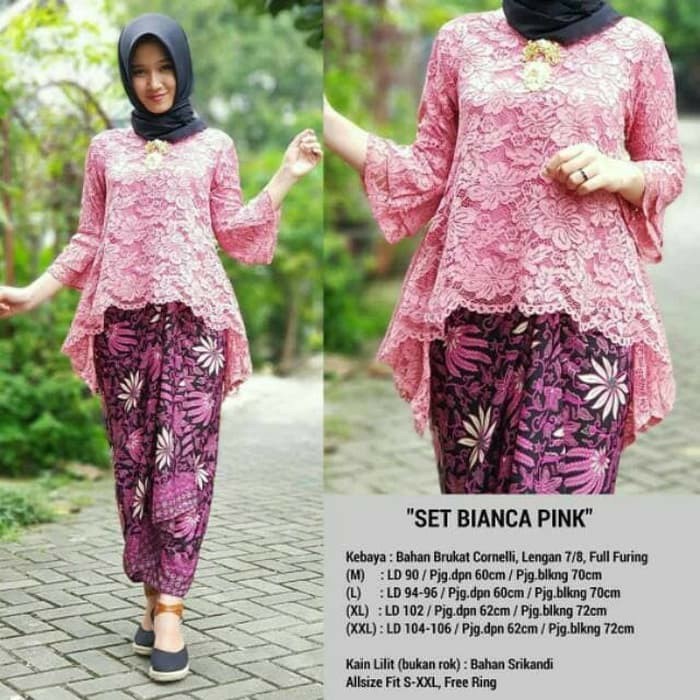 Setelan Kebaya Kiara Atasan Dan Rok Lilit Maxi Jumbo Batik Wanita