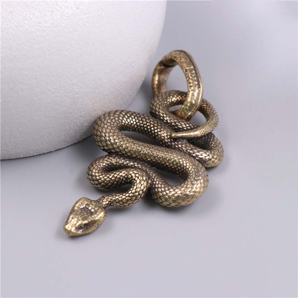 AUGUSTINA Retro Key Chain Pendant Charm Jewelry Findings Brass Pendant 12 Zodiac Pure Copper Snake DIY Making Accessories Lovely|Keychain Components