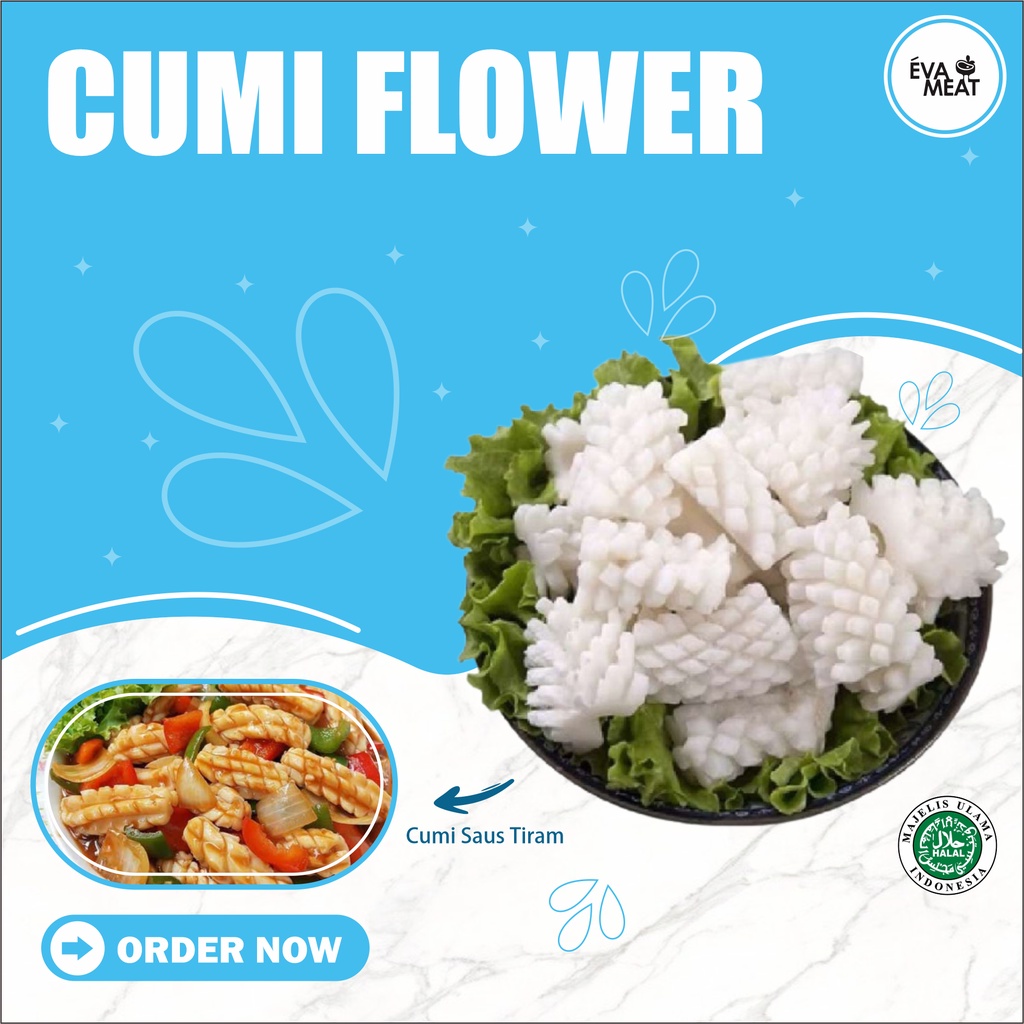 

Cumi Flower / Cumi flower Kupas / Daging Cumi Flower / Squid Flower / Cumi Flower Bandung / Cumi Seafood