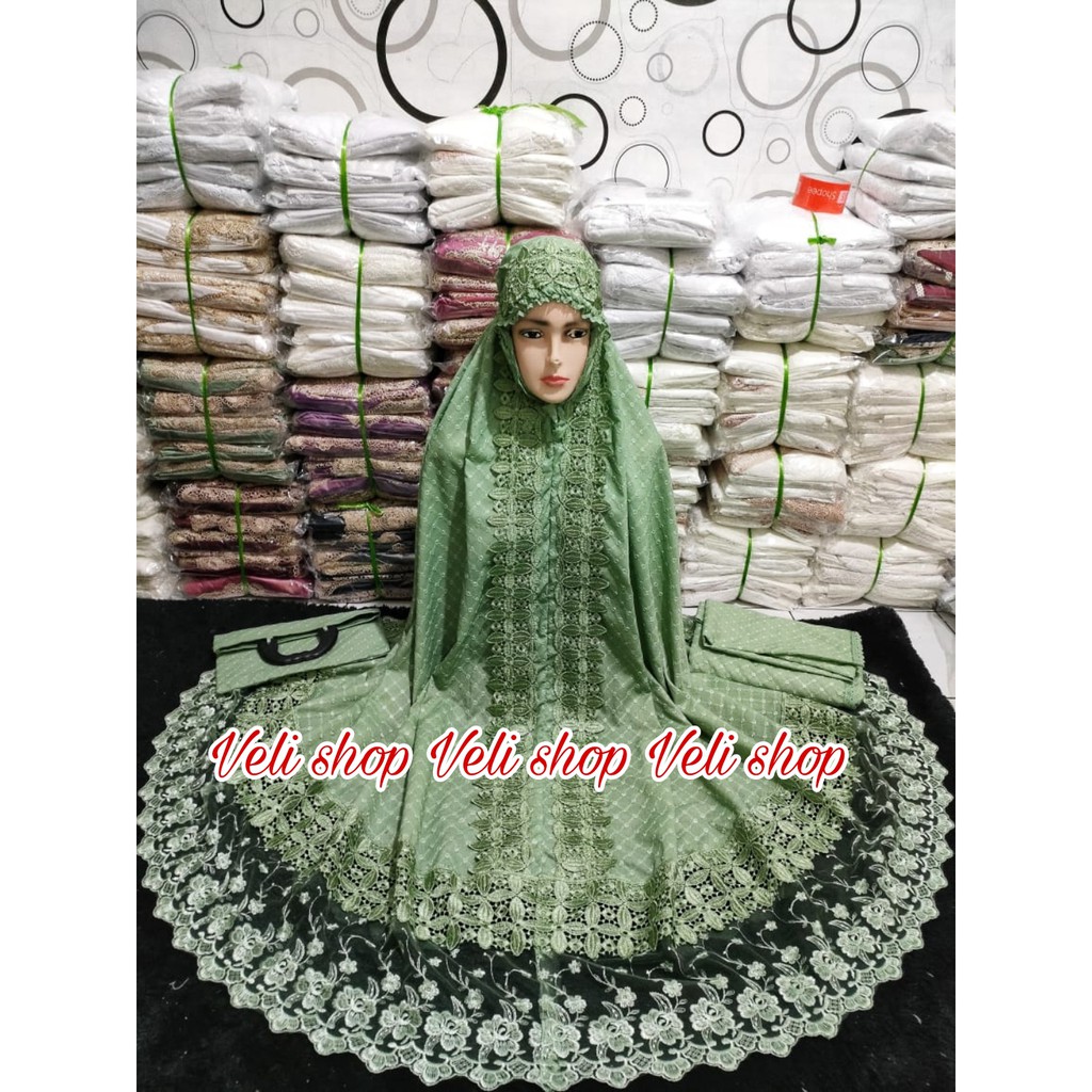 Mukena katun paris bentol tile