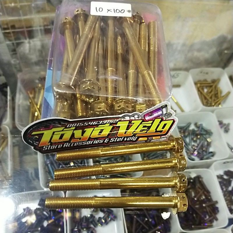 baut probold m10 x100 baut drat 14 panjang 10 cm