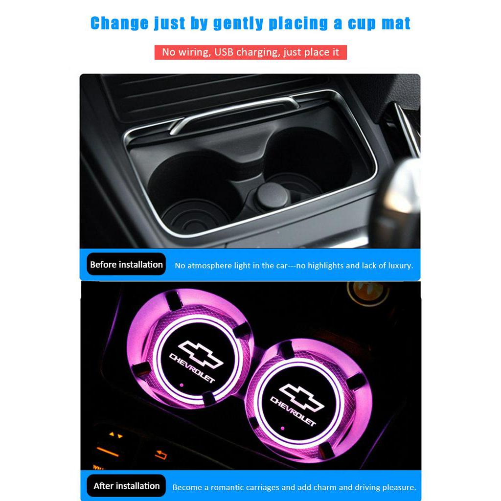 2 Pcs Cup Holder Mobil Dengan Lampu Led Untuk Chevrolet Spin Orlando Lova Zafira Trax Colorado Captiva