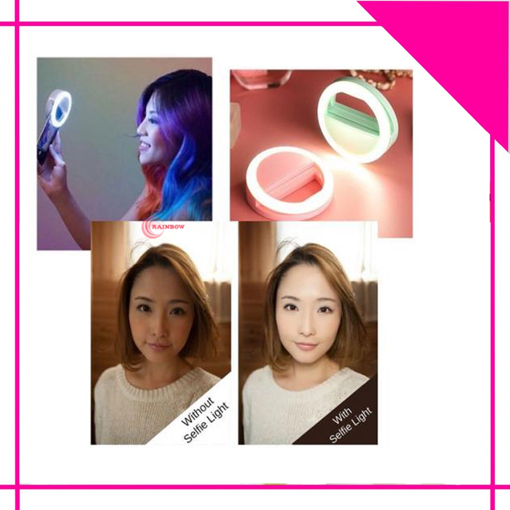 Lampu Selfie Ring LED Bulat Kamera HP Flash Charm Eyes Cincin Selfie Ring Light - WARNA ACAK