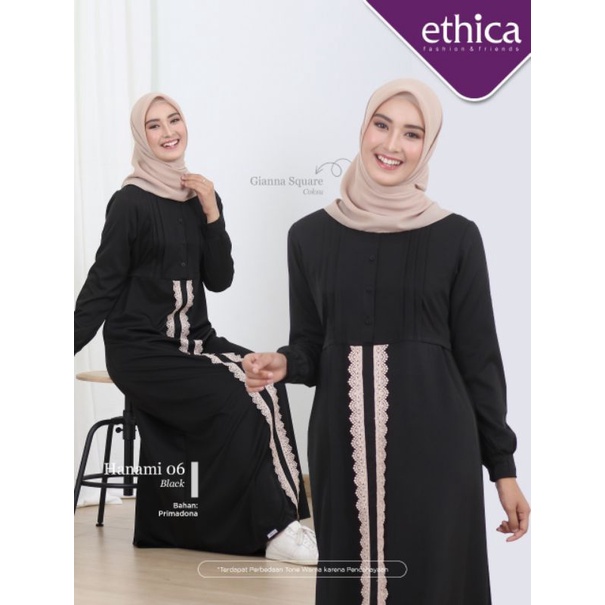 Hanami 06 Black Hanami 06 Dusty pink gamis ethica terbaru gamis busui friendly