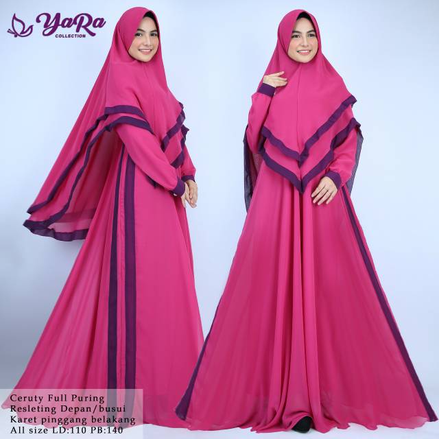 Gamis Syari Setelan Terbaru Ceruti Fashion Muslim Yara Collection