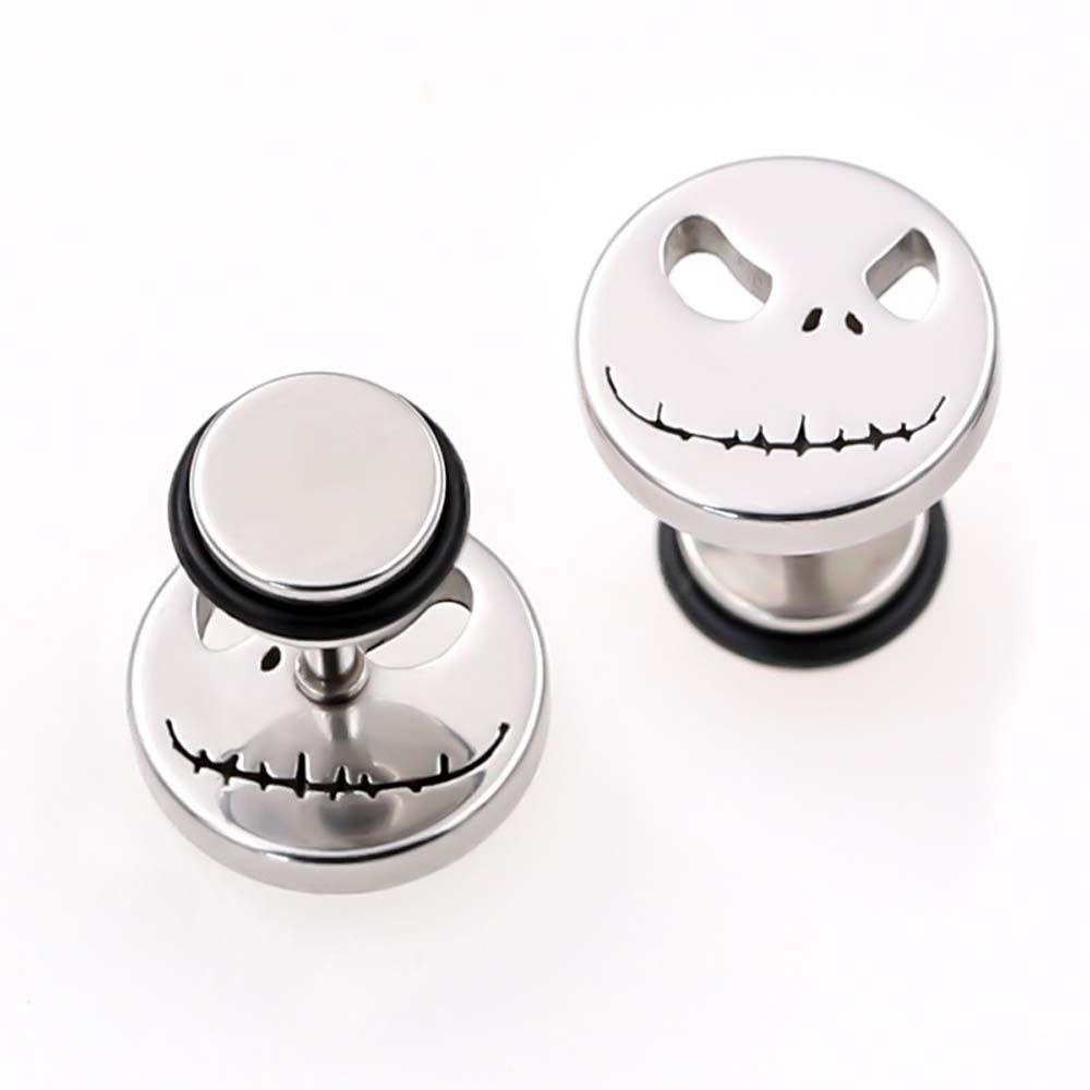 Mxbeauty Pria Stud Earrings Hip Pop Vintage Dumbbell Sekrup Fashion Perhiasan Kepribadian Kerangka Gaya Korea Earrings