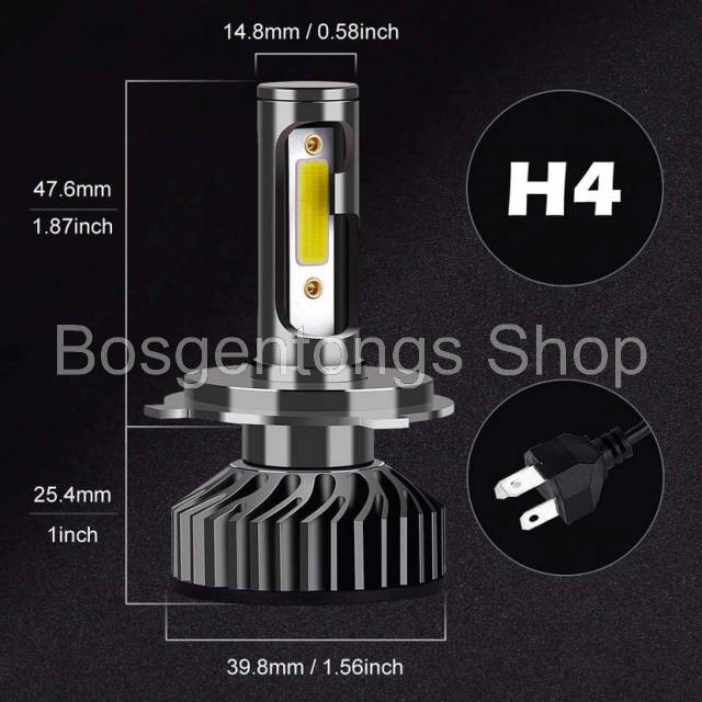 Lampu Mobil Headlight Car Fog Bulb LED COB H4 C6 72W 8000LM 2 Pcs