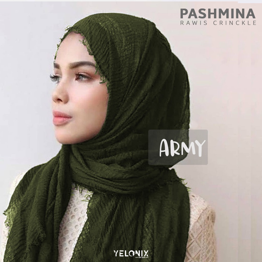 Pashmina Rawis Hijab Crinkle Arabic Kerudung turki malaysia Negro Shawl - Yelonix