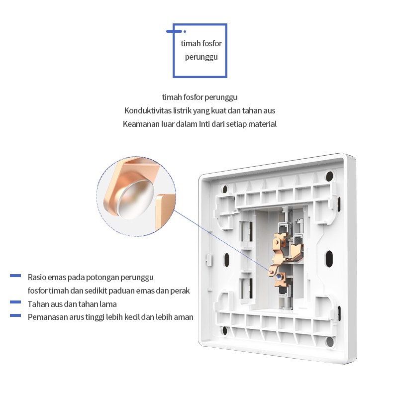 CHINT NEW2N Silver 2-gang 2-way Switch / saklar