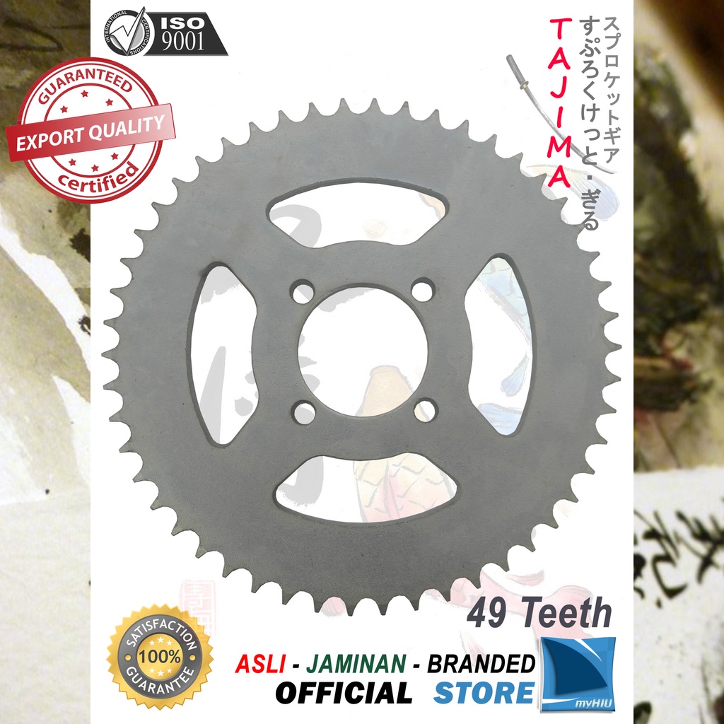 Gigi Tarik 40T ~ 50T SUZUKI Satria 2 Tak, FU Barong Gir Belakang - Rear Sprocket Gear TAJIMA-428-49T