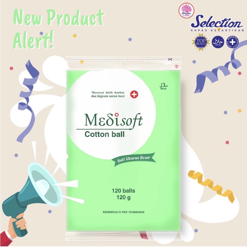 MEDISOFT Cotton Ball Indonesia / Kapas Wajah Bola Hijau Biru 75g 120g 120 Balls / Kecantikan Special Lapis Tipis Tebal Oval Round Bulat Kotak Bud Buds / Selection Modis Rona Kharisma / Pembersih Wajah Facial Cleanser Toner Baby / Ziplock Box Refill Paket