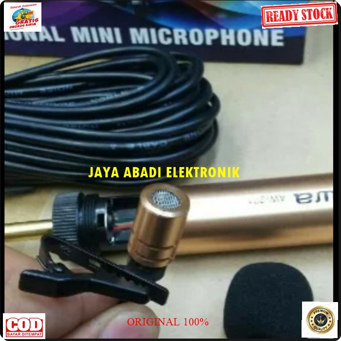 G498 AIWA MIC JEPIT KABEL 8 METER KANCINF KERAH BAJU MIKROPHONE CLIP ON CONDENSOR SENSITIF AUX MIKROPHONE MIK KARAOKE SOUND AUDIO KLIP CABLE PROFESIONAL PRO VOKAL KARAOKE MIKROPHONE AUDIO SYSTEM PANGGUNG DJ STUDIO SENSITIF AUX PAKAI BATERAI A2