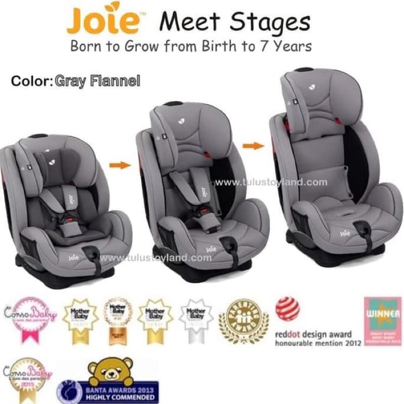 Preloved carseat joei meet stages warna grey