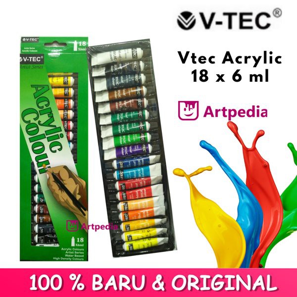 

Produk Eksklusif V-TEC ACRYLIC COLOURS 6 ML SET 18 - V-TEC CAT AKRILIK 18 WARNA Terbaru