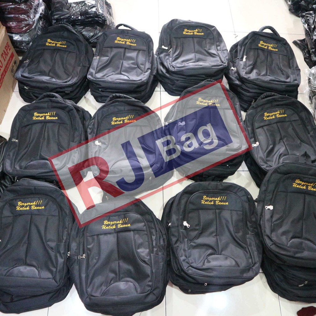 Ransel Hitam Sekolah Smp Kerja Pria Murah Custom Tas Grosir Bergerak Untuk Banua Tas Polo Classic Sablon Bordir Bagus Awet Keren Rapi