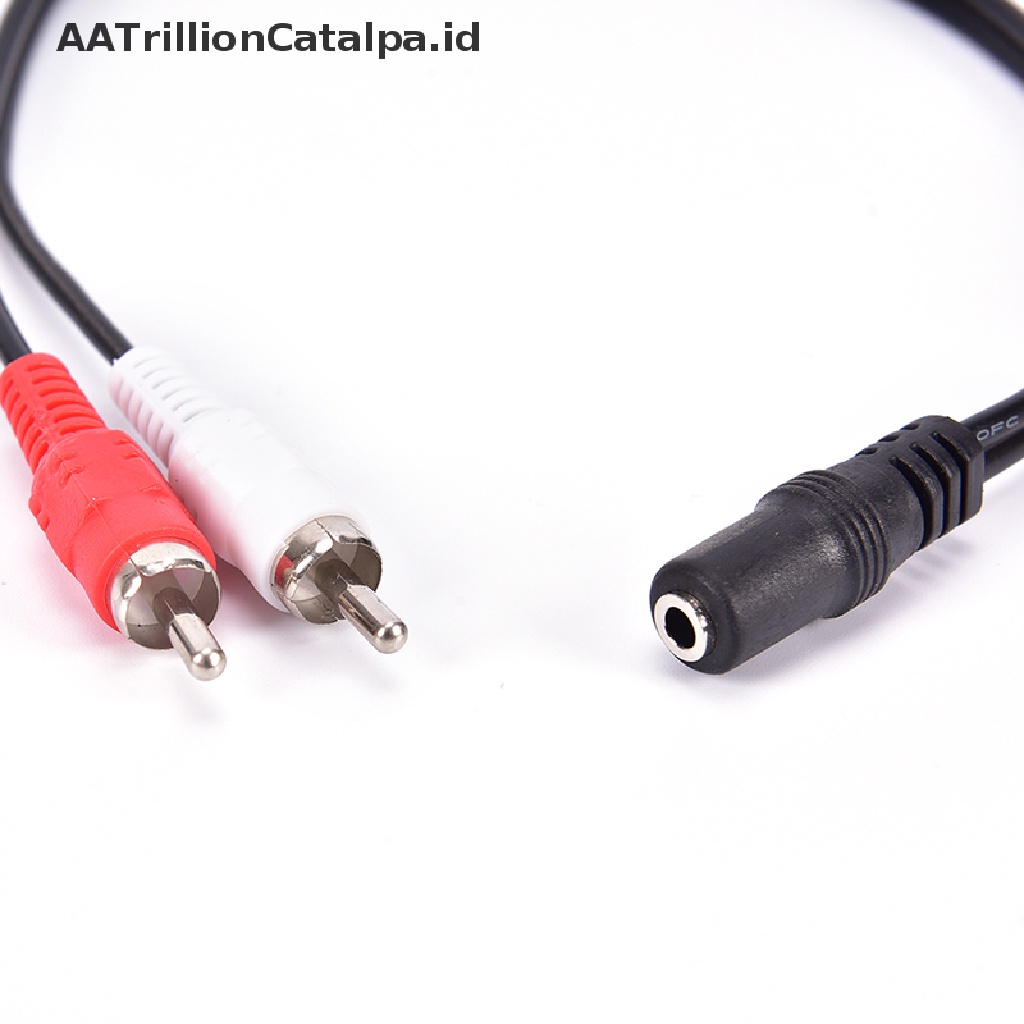 (AATrillionCatalpa) Kabel Adapter Converter Jack Audio Aux 2-RCA Male Ke 3.5mm Female Untuk Headphone