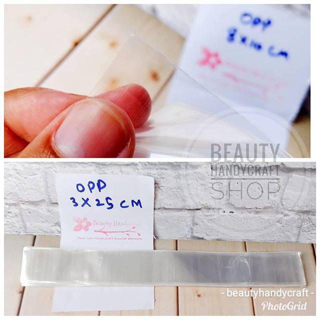 Plastik kaca 3x25 cm tanpa perekat plastik suvenir bros aksesoris