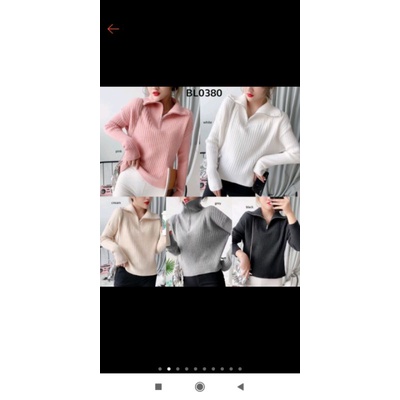 Premium Rips Collar Fury Knit Sweater