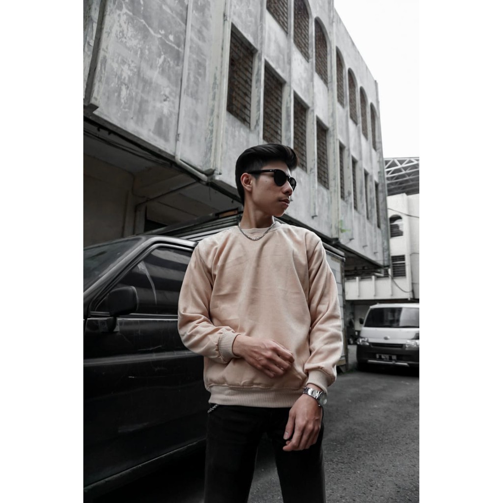 Sweater Polos  Basic Wanita Pria Kekinian Terlaris-cream
