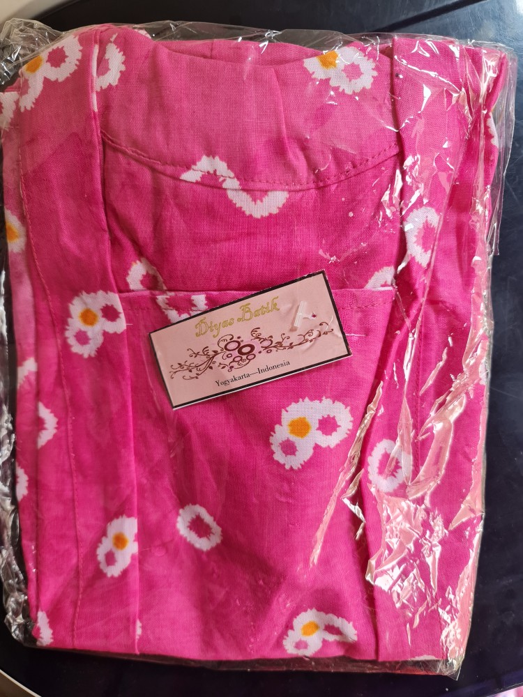 Setelan Batik Jumputan Anak Bahan Katun Model Kutubaru Cbum Pink