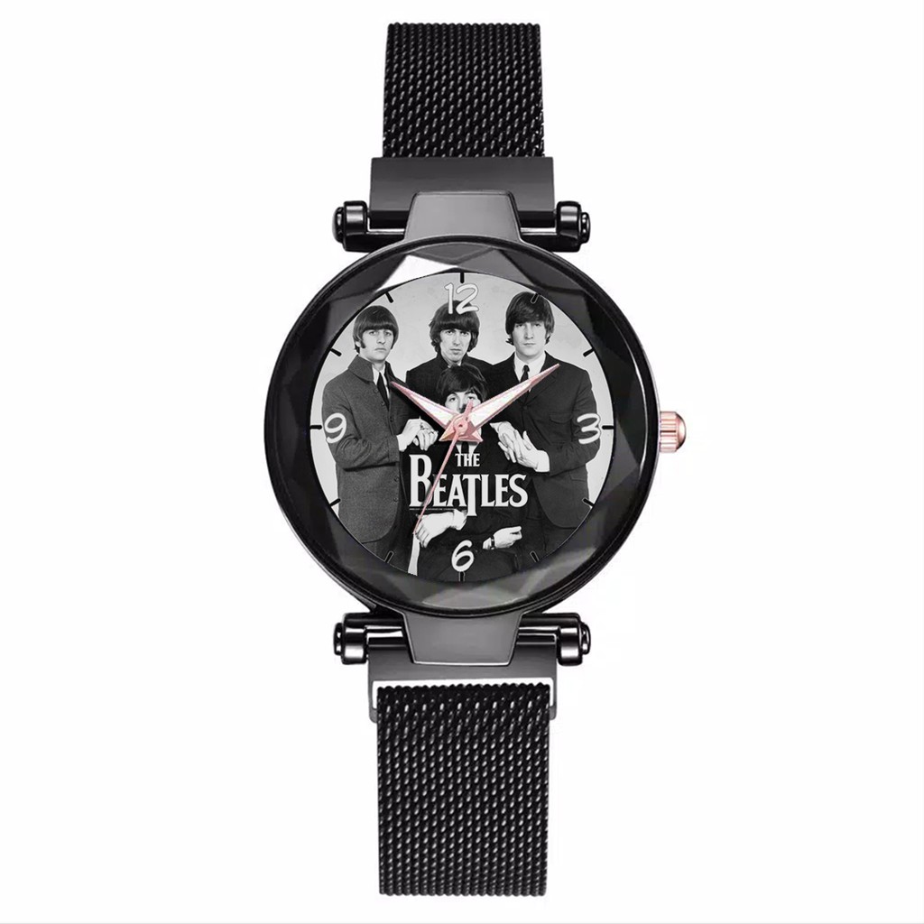 Jam Tangan Wanita Custom - THE BEATLES MOTIF 1 Free Box &amp; Batre Cadangan