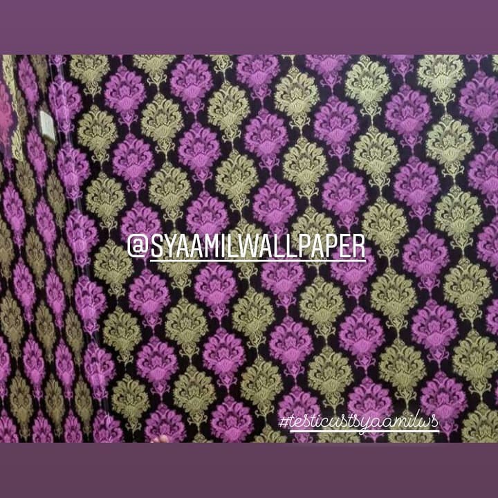 Wallpaper Murah - Wallpaper Dinding Stiker Dinding - Wallpaper Dinding Minimalis - Motif Batik Ungu
