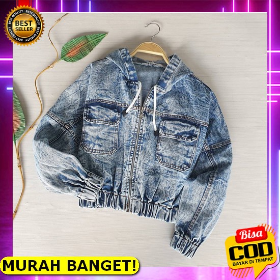 Jaket Barcode Amr / Jaket Jeans Import / Jaket Wanita / Jaket Denim Oversized / Jaket Amr Original J
