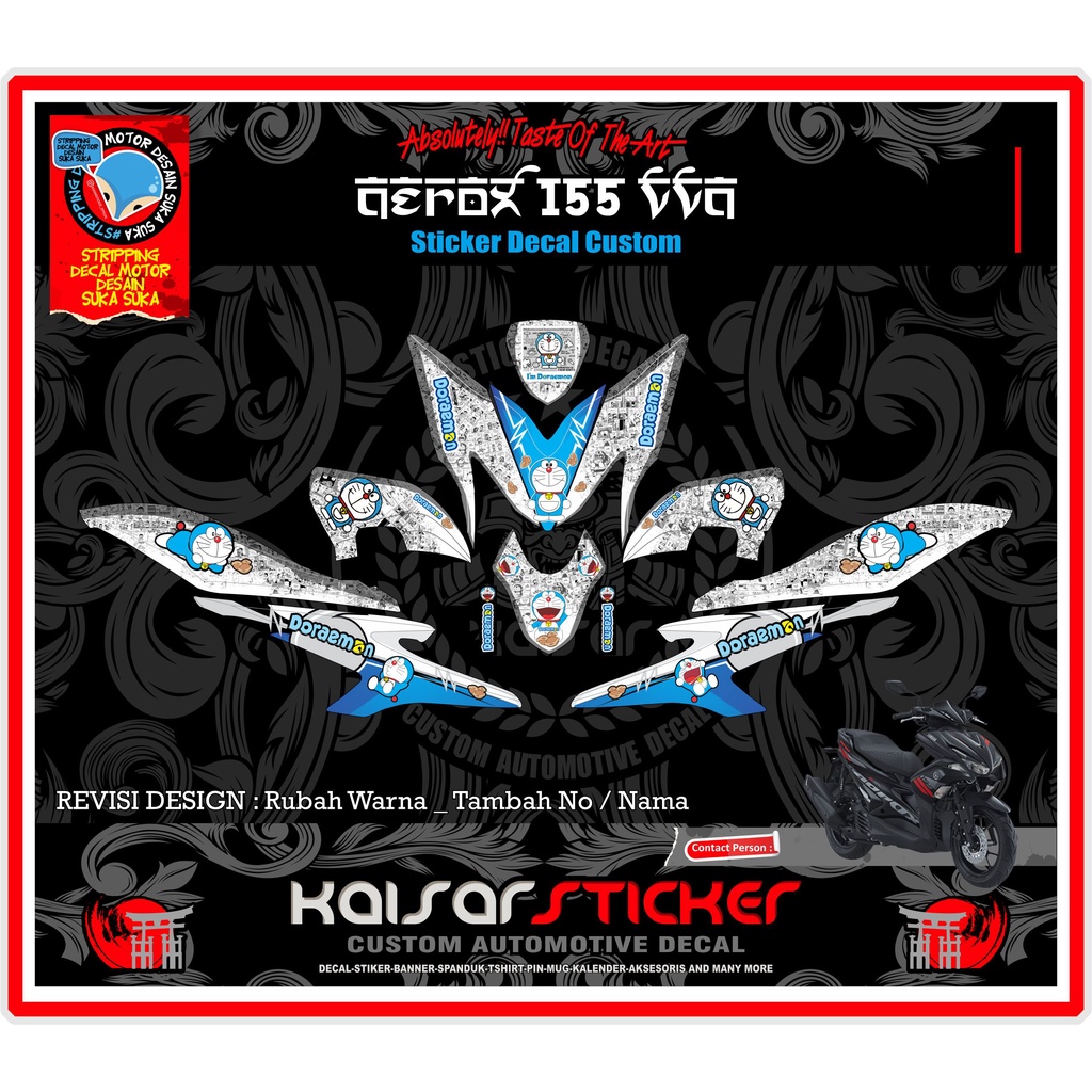 Decal Sticker Motor Full Body Aerox 155 Doraemon New