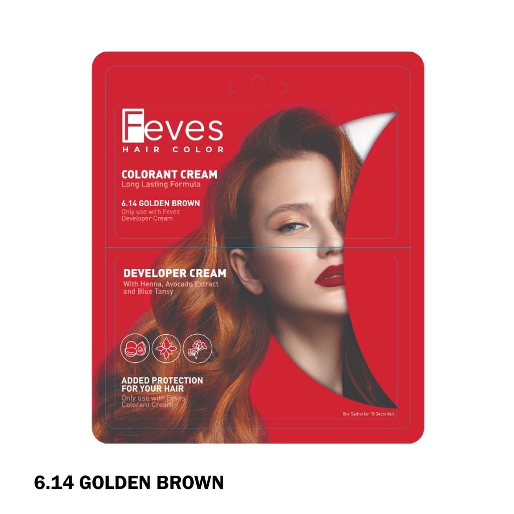 FEVES Colorant Cream Sachet I Hair Color I Cat Rambut Sachet I Semir Rambut Warna 30ml