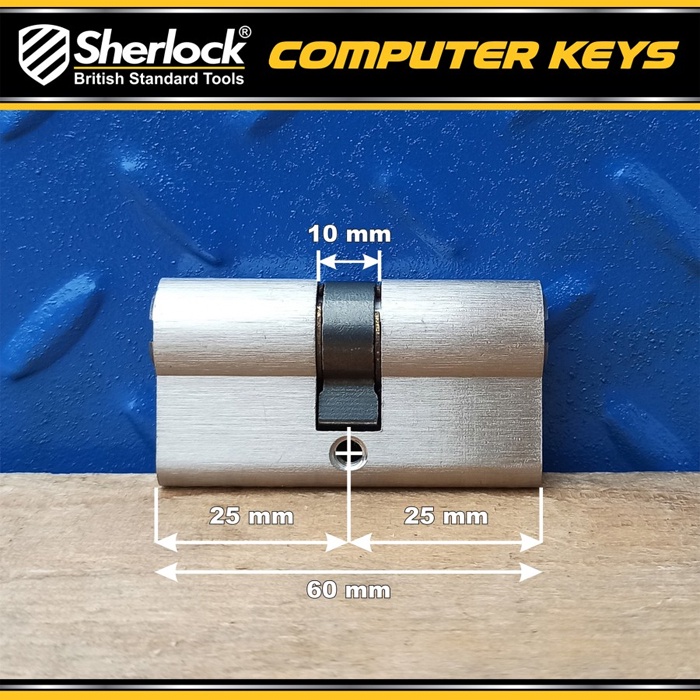 Silinder Kunci Pintu Komputer Sherlock (Anti Duplikat) Brass 60 mm