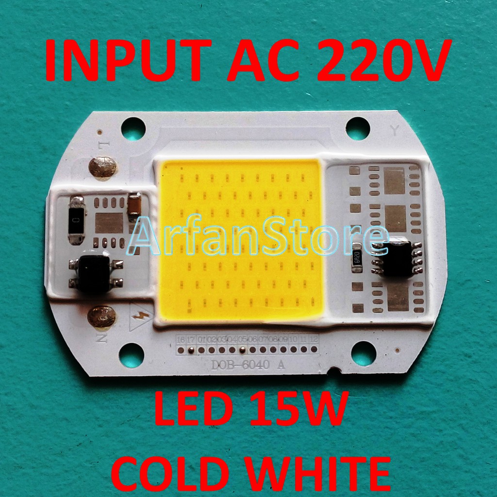 Input AC 220V High Power LED 15W Cold White COB HPL Putih Tanpa Driver