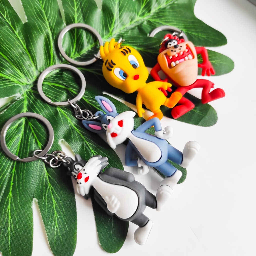 GANTUNGAN KUNCI KARET / RUBBER KEYCHAIN 3D LOONEY TUNES LUCU GANCI KEY CHAIN KEY RING