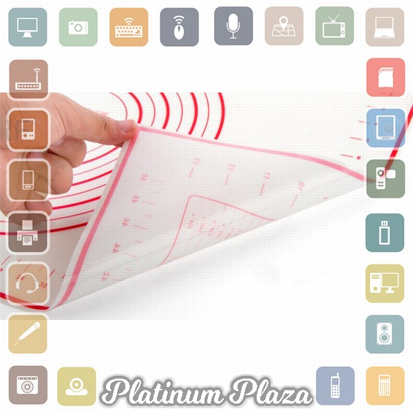 OneTwoCups Silicone Mat Alas Adonan Pizza Martabak 40 x 60 CM - JJ63112 - Red`IQABWQ-