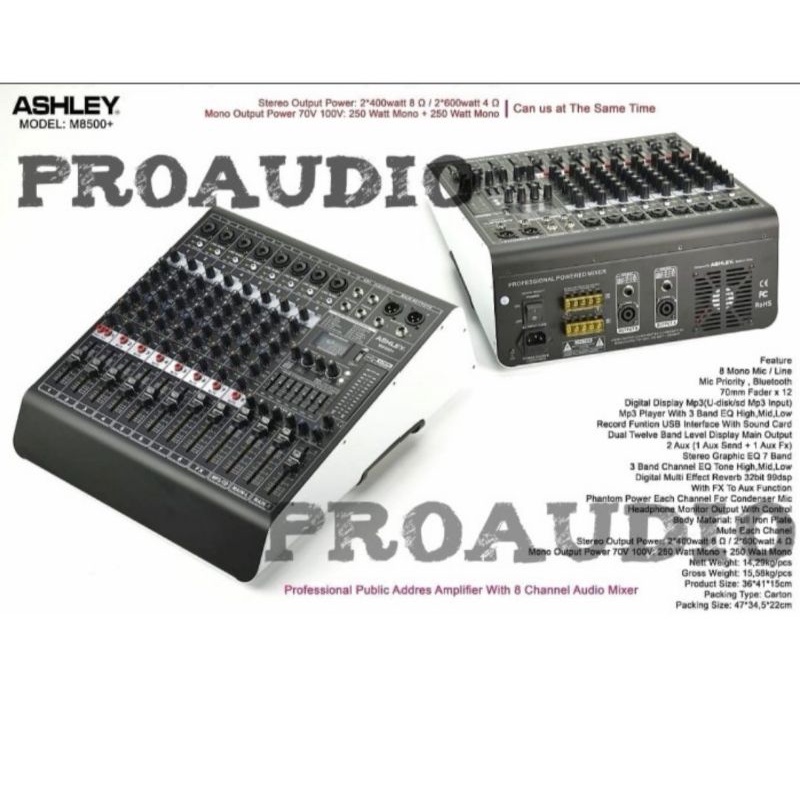 POWER MIXER AHSLEY M8500 M 8500 ORIGINAL GARANSI 1 TAHUN KUALITAS JOS