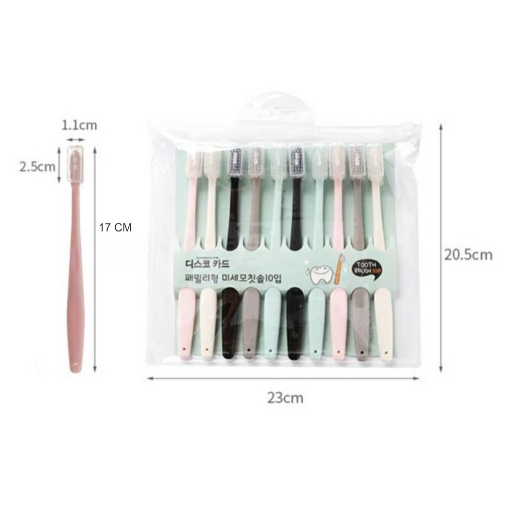 ☛TK☚ R383 Sikat Gigi Dewasa Japan Korea Design Lembut 10pcs / Set