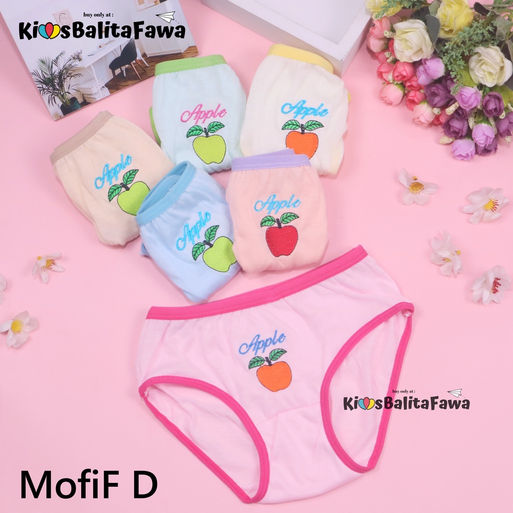 (ISI 6 - 12 pc) Celana Dalam 6-7 Tahun Anak Perempuan / Underwear Kids CD Pakaian Dalam Import