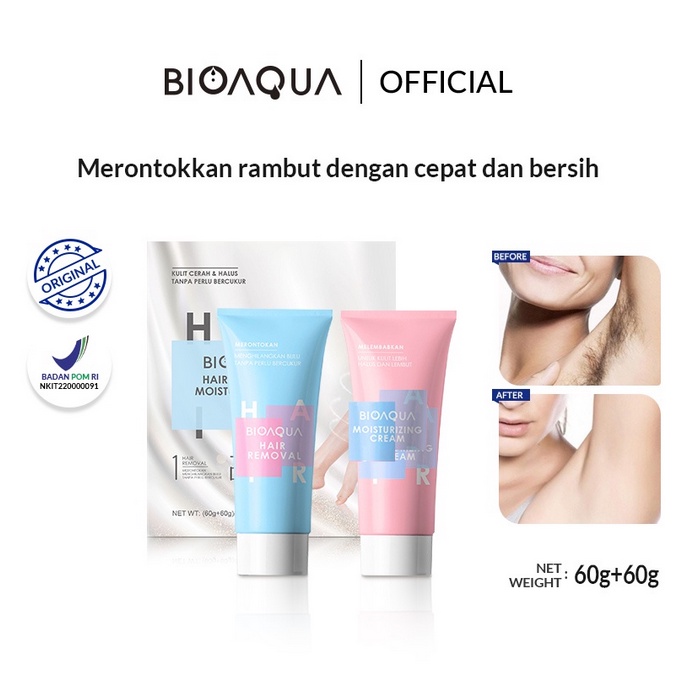 BIOAQUA Hair Removal SET ❤ jselectiv ❤ Krim Perontok Bulu Veet BIOAQUA - ORI✔️BPOM✔️COD✔️