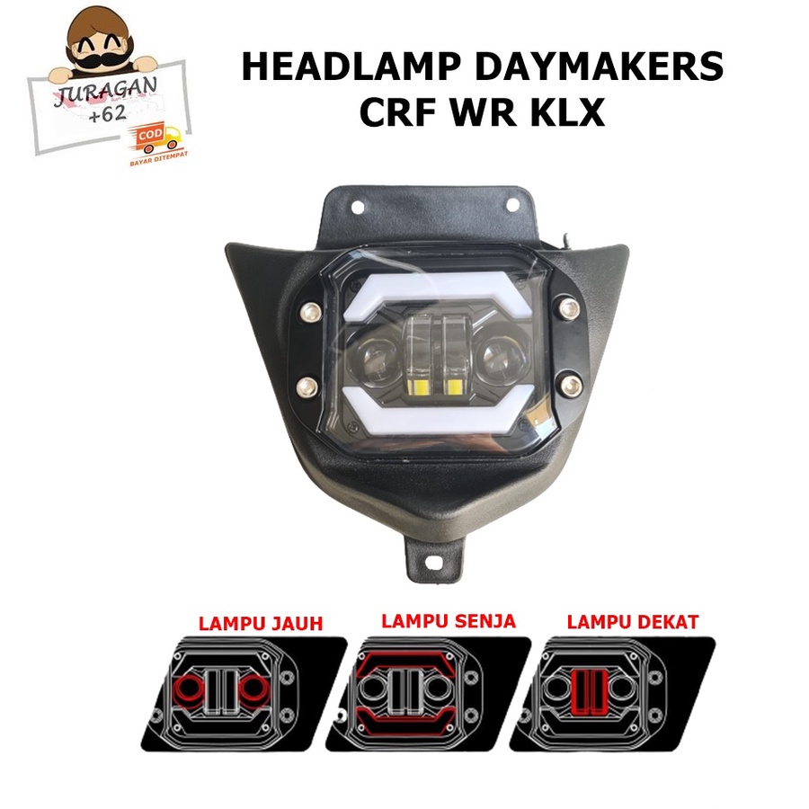 HEADLAMP LAMPU REFLEKTOR DAYMAKER DEMEKER KLX CRF WR