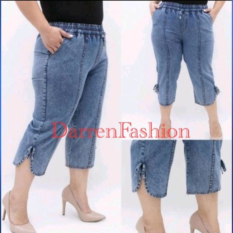 Celana 7/9 Vikka Jumbo  Celana jeans denim jumbo &amp; super jumbo Celana 7/9 wanita bigsize big size