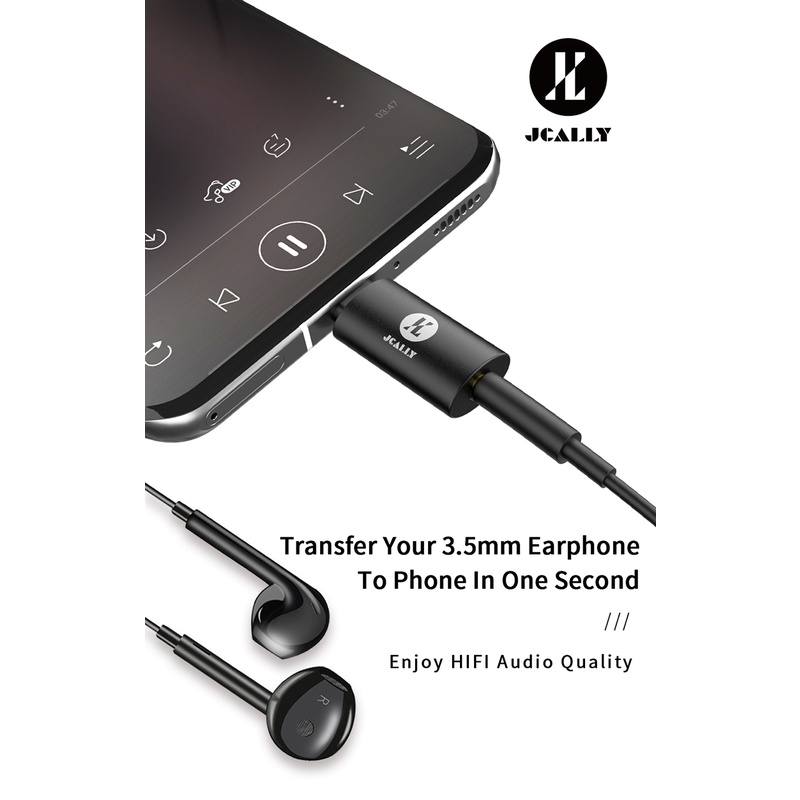 Jcally Ja3 Cx31993 Adapter Audio Code Tipe C Ke 3.5mm Dac Usb C Untuk Huawei Xiaomi Samsung Android