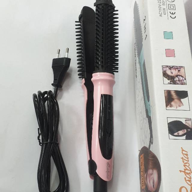 Catokan Rambut Ladystar LS-7200 Alat Catok Salon Sisir  2in1 Curly Keriting  Dan Rebonding Lurus